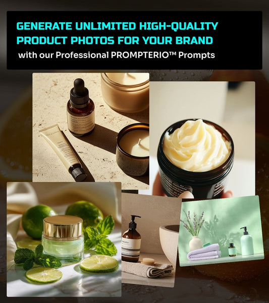 Professional Cosmetics Product Photography - 11 Prompt Pack