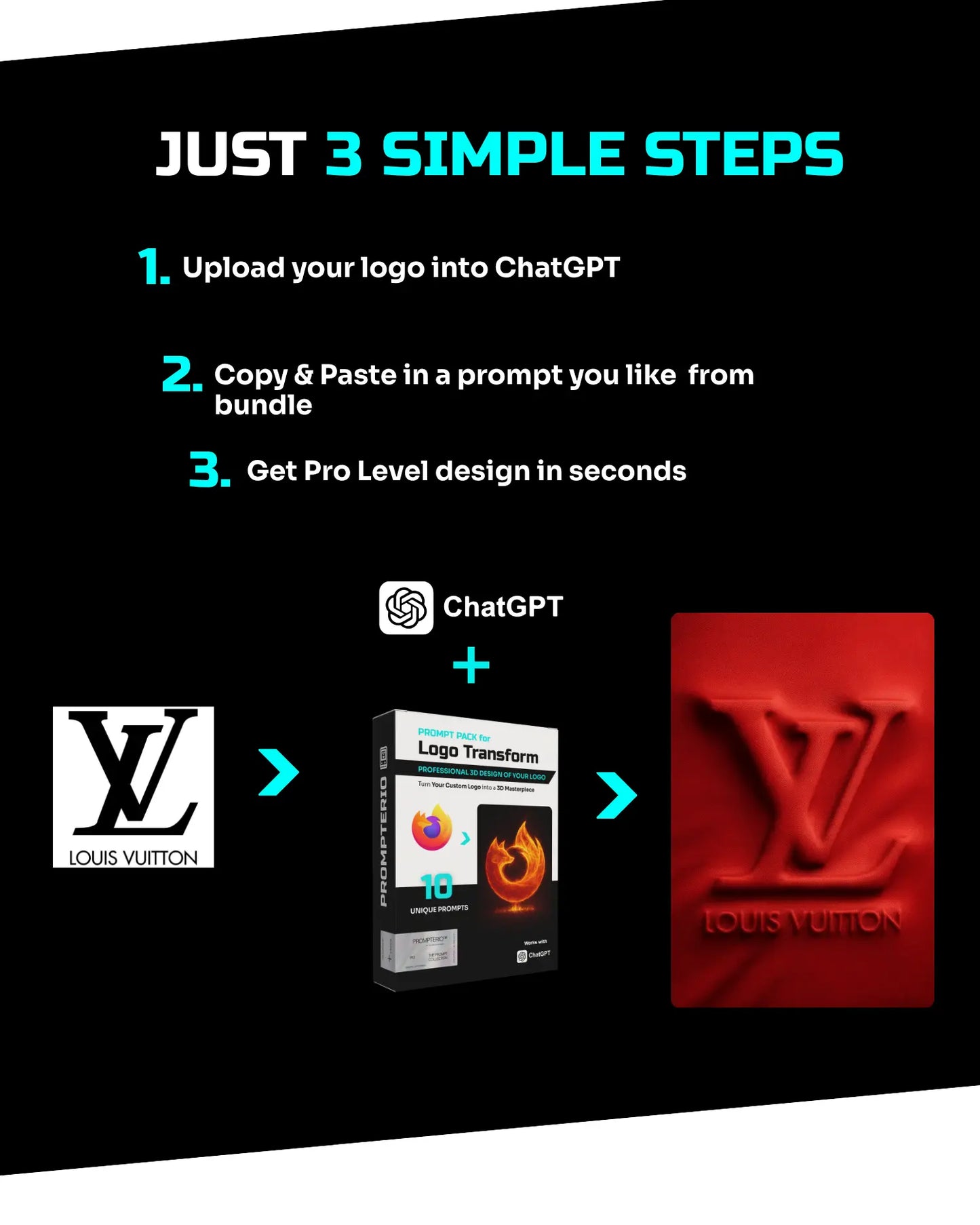 Custom Logo Transform Pack - 10 PROMPTERIO Prompts