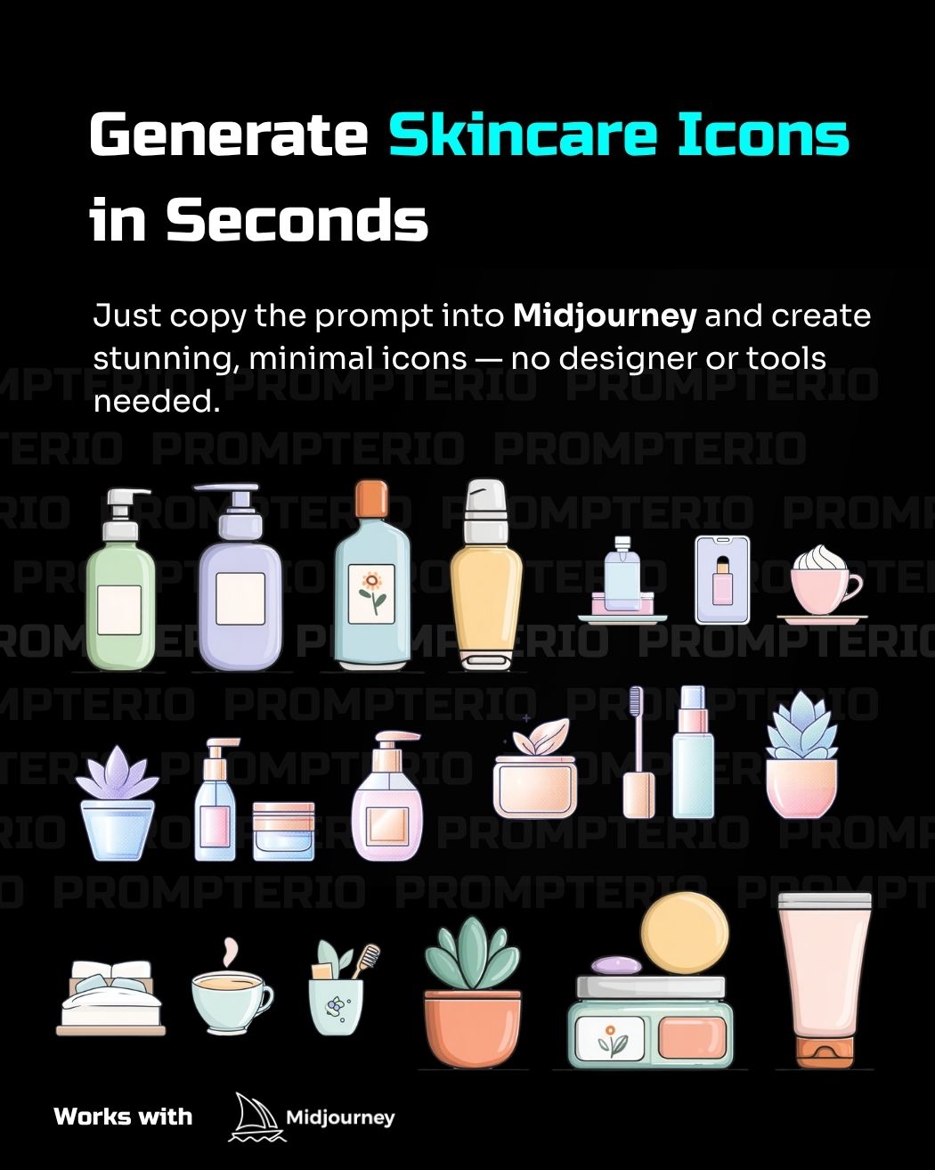 AI Prompt for Minimal Skincare Icons