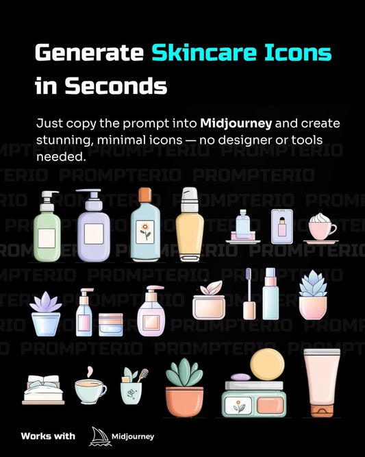 AI Prompt for Minimal Skincare Icons