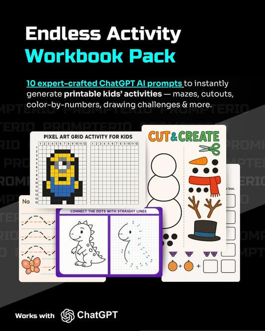 AI Activity Workbook Pack – 10 Prompts, Unlimited Kids’ Activities