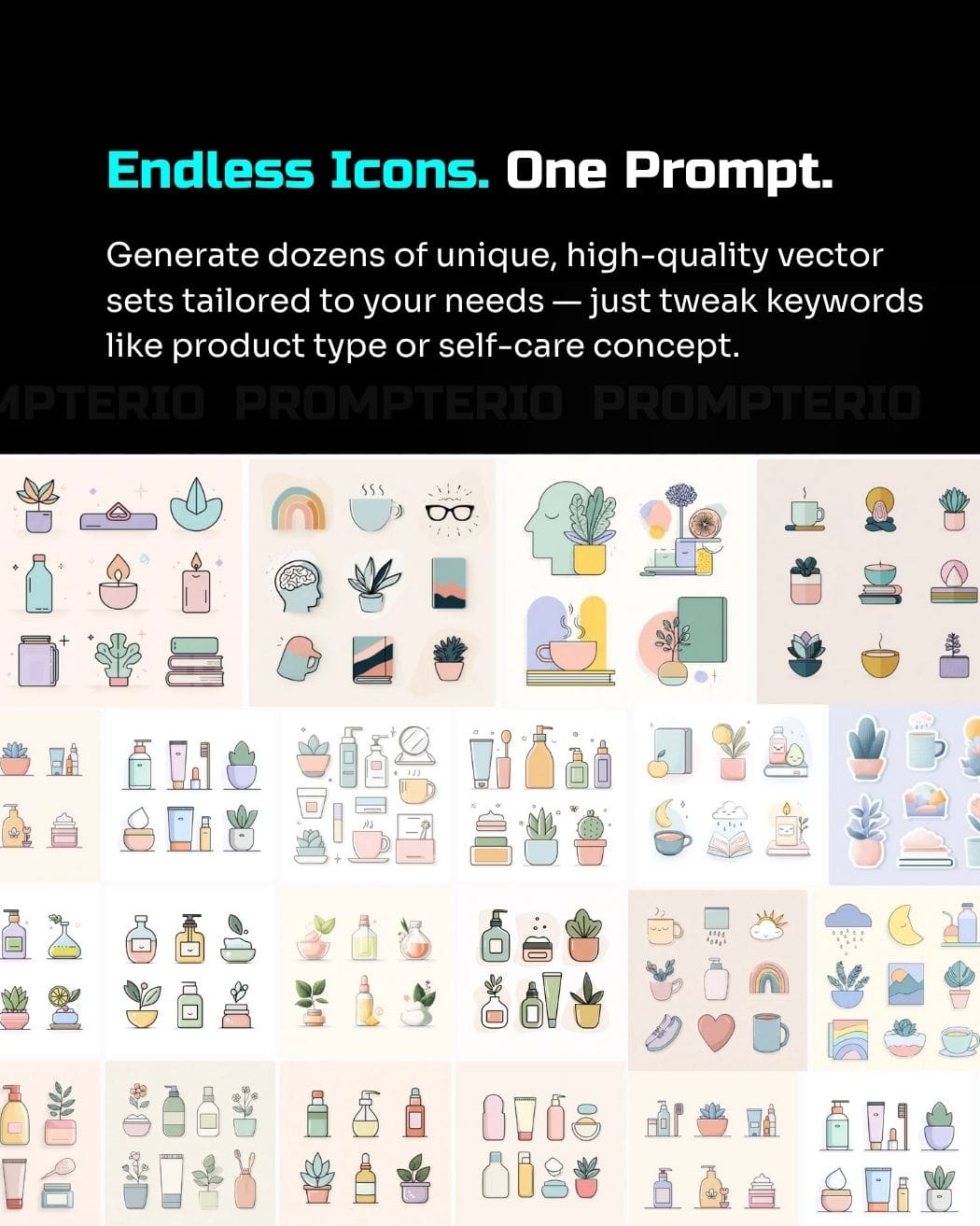 AI Prompt for Minimal Skincare Icons