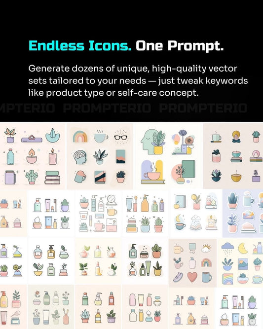AI Prompt for Minimal Skincare Icons