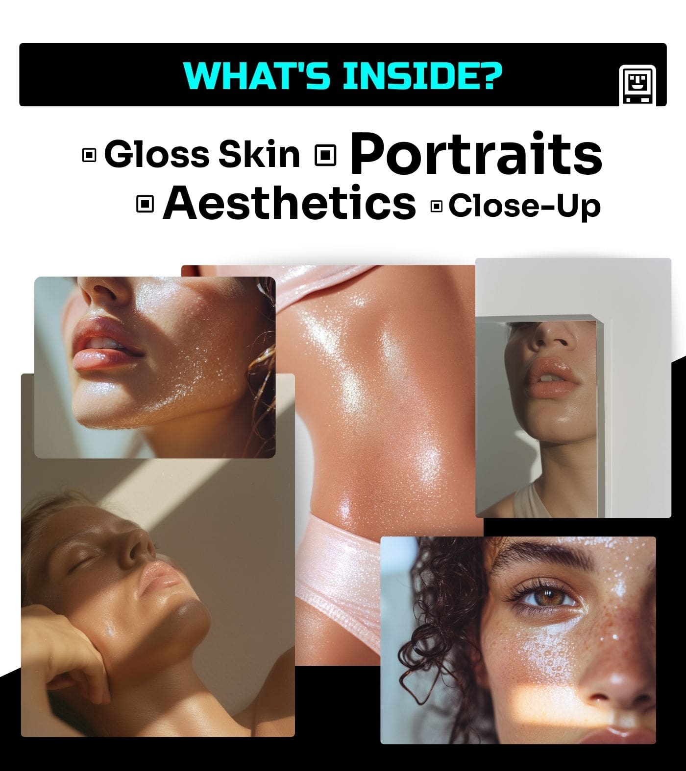 Aesthetic Close-Up Portraits – 10 Prompt Pack