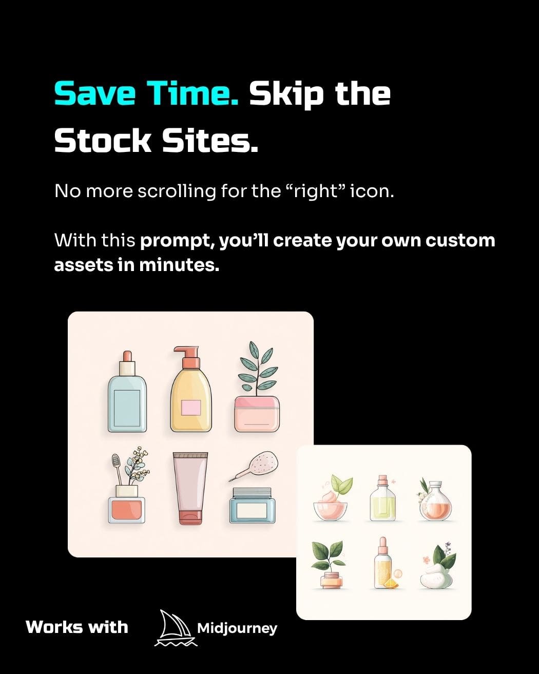 AI Prompt for Minimal Skincare Icons
