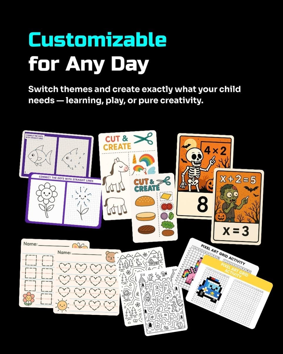 AI Activity Workbook Pack – 10 Prompts, Unlimited Kids’ Activities