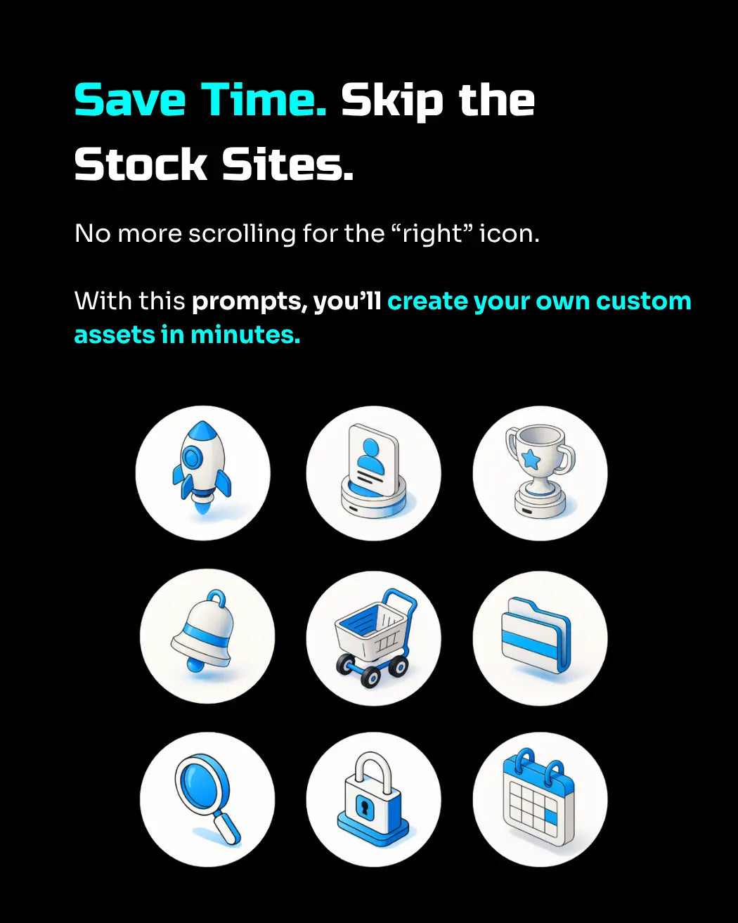 Icon Generator Pack – 15 Professional PROMPTERIO™ Prompts + BONUS