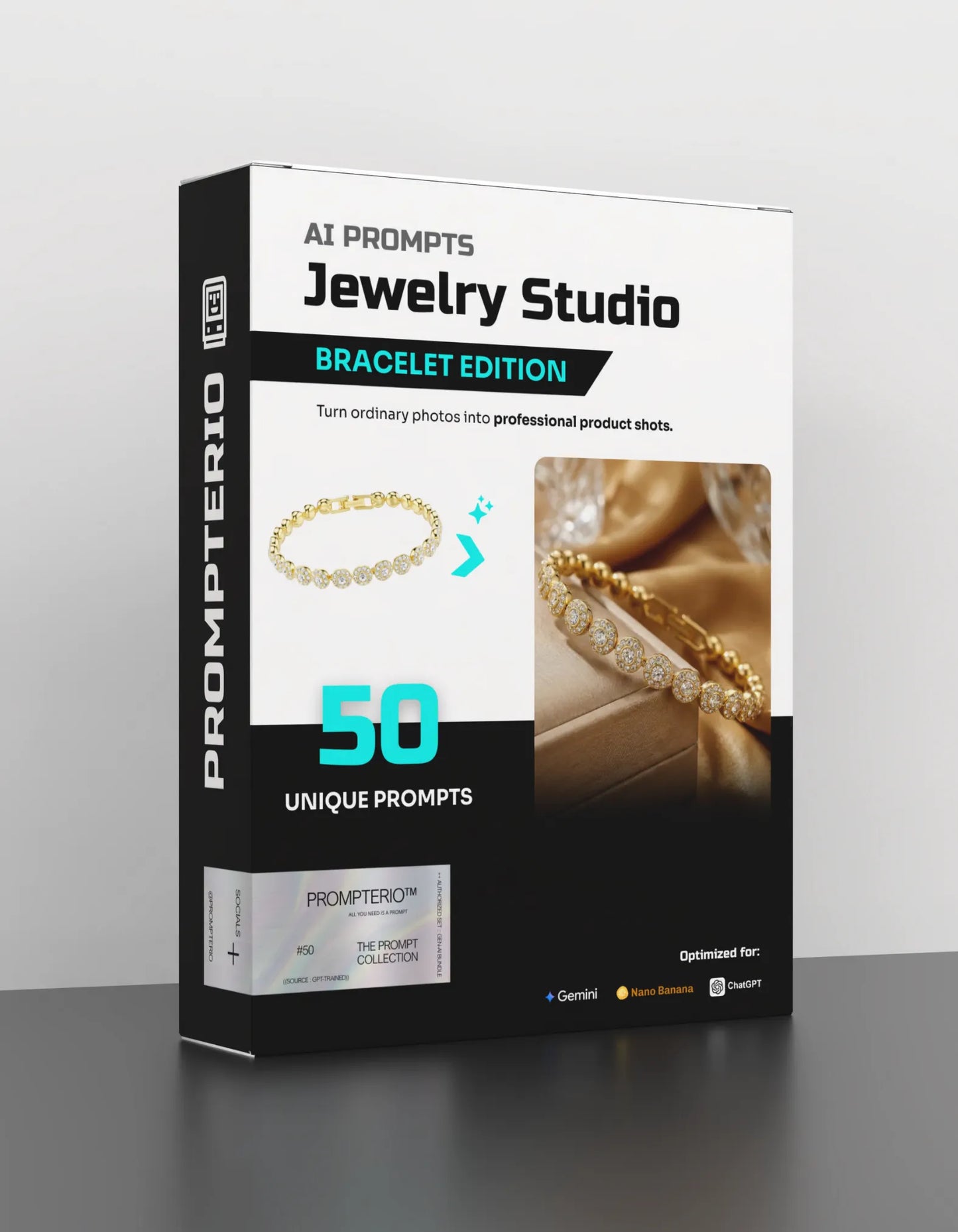 50 Bracelets: Studio [Mockup] AI Prompts