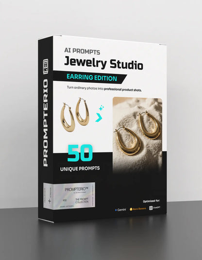 50 Earrings: Studio [Mockup] AI Prompts