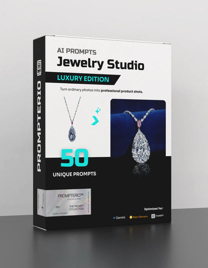 50 Luxury Jewelry: Studio [Mockup] AI Prompts