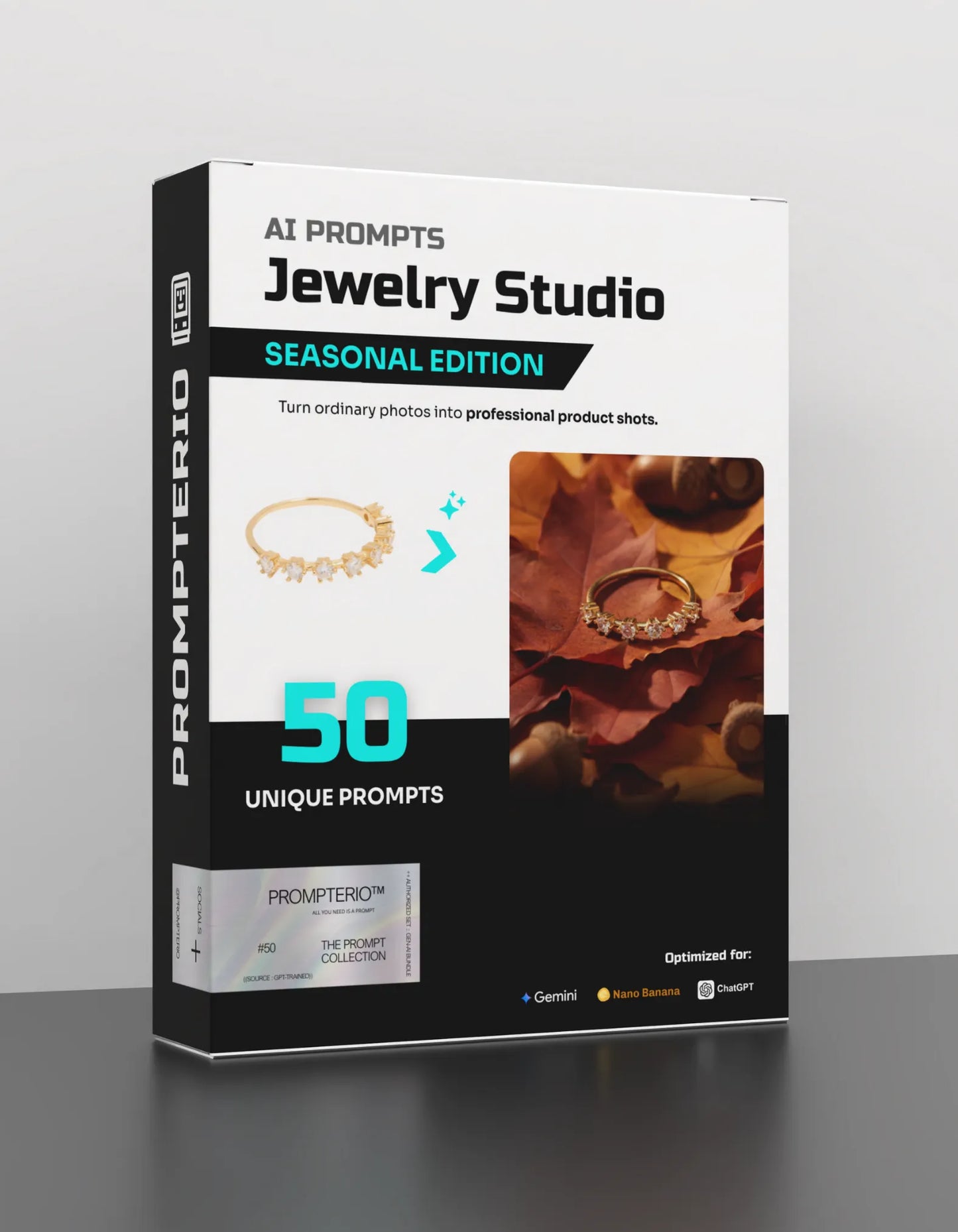 50 Seasonal Jewelry: Studio [Mockup] AI Prompts