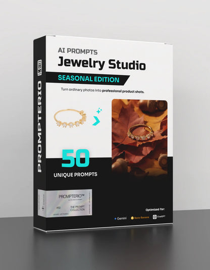 50 Seasonal Jewelry: Studio [Mockup] AI Prompts