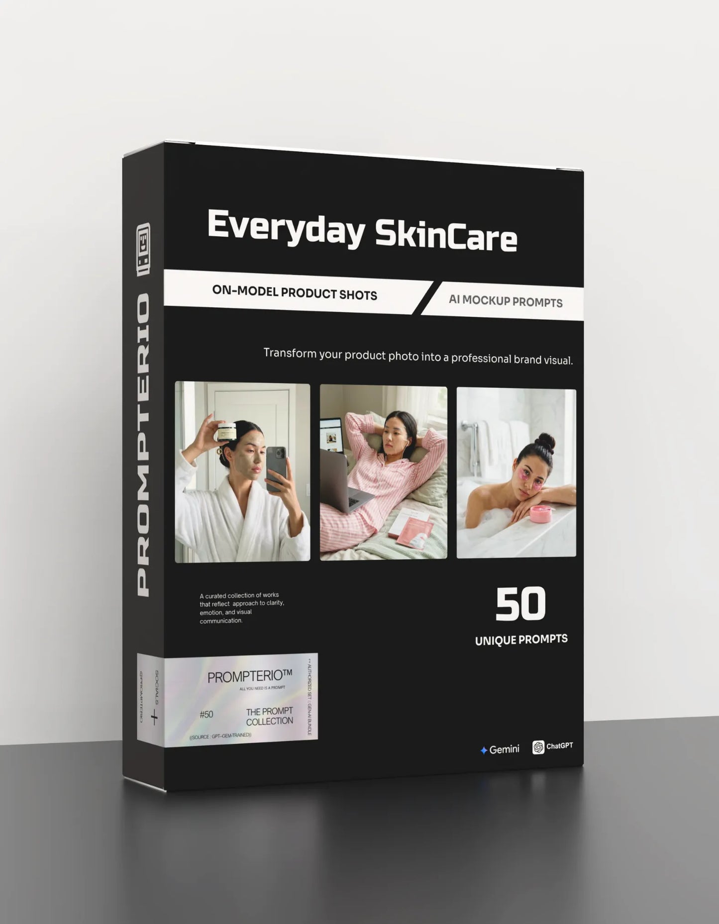 50 Everyday SkinCare: On-Model [Your Product] AI Prompts