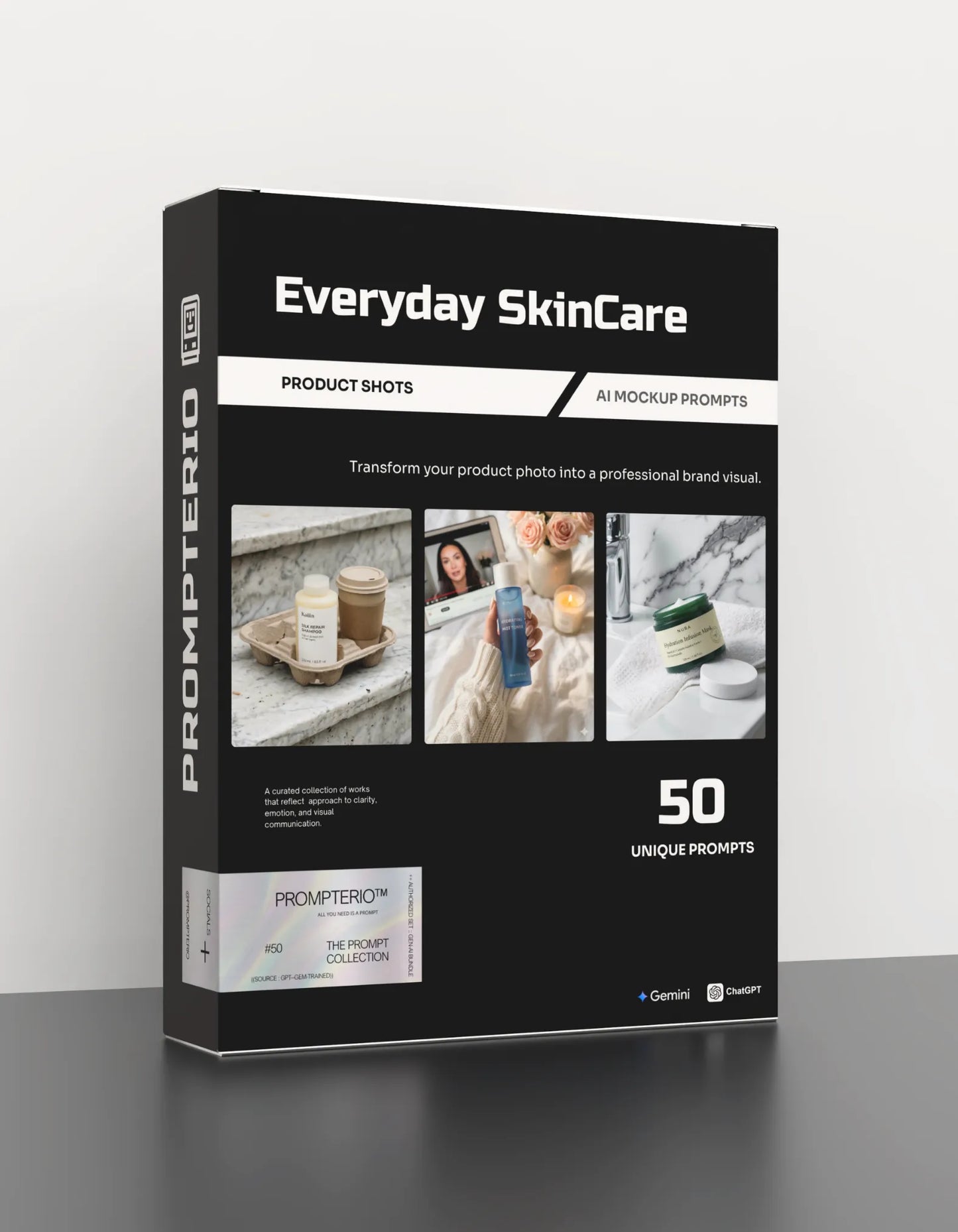 50 Everyday SkinCare: Product Shots [Your Product] AI Prompts