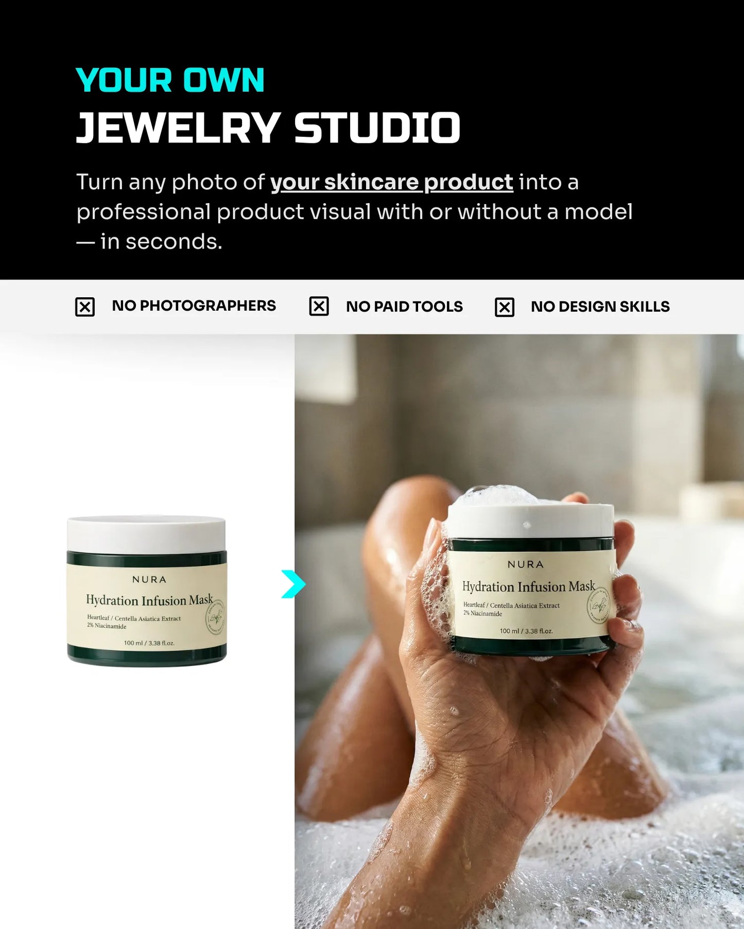 100 Aesthetic SkinCare: Product & On-Model [Your Product] AI Prompt Bundle