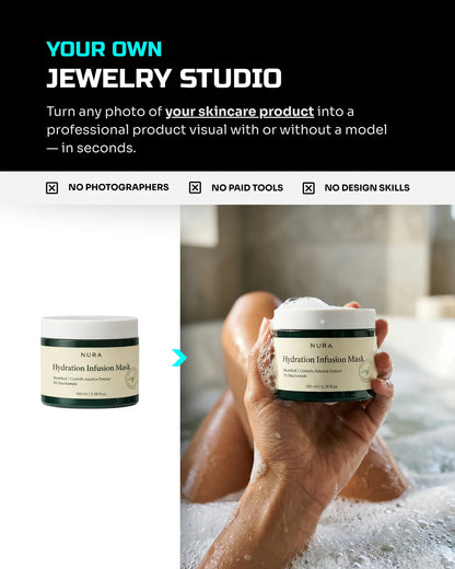 100 Aesthetic SkinCare: Product & On-Model [Your Product] AI Prompt Bundle