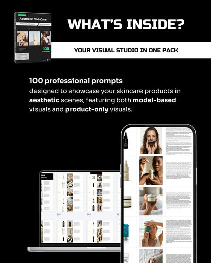 100 Aesthetic SkinCare: Product & On-Model [Your Product] AI Prompt Bundle
