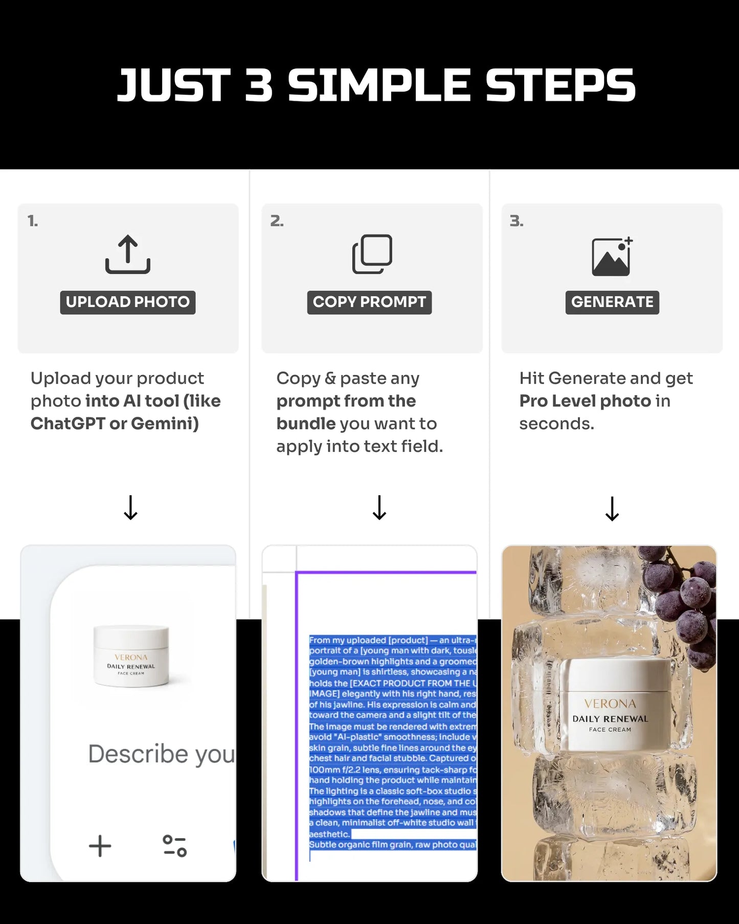 100 Fresh Hydration SkinCare: Product & On-Model [Your Product] AI Prompt Bundle