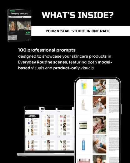 100 Everyday SkinCare: Product & On-Model [Your Product] AI Prompt Bundle