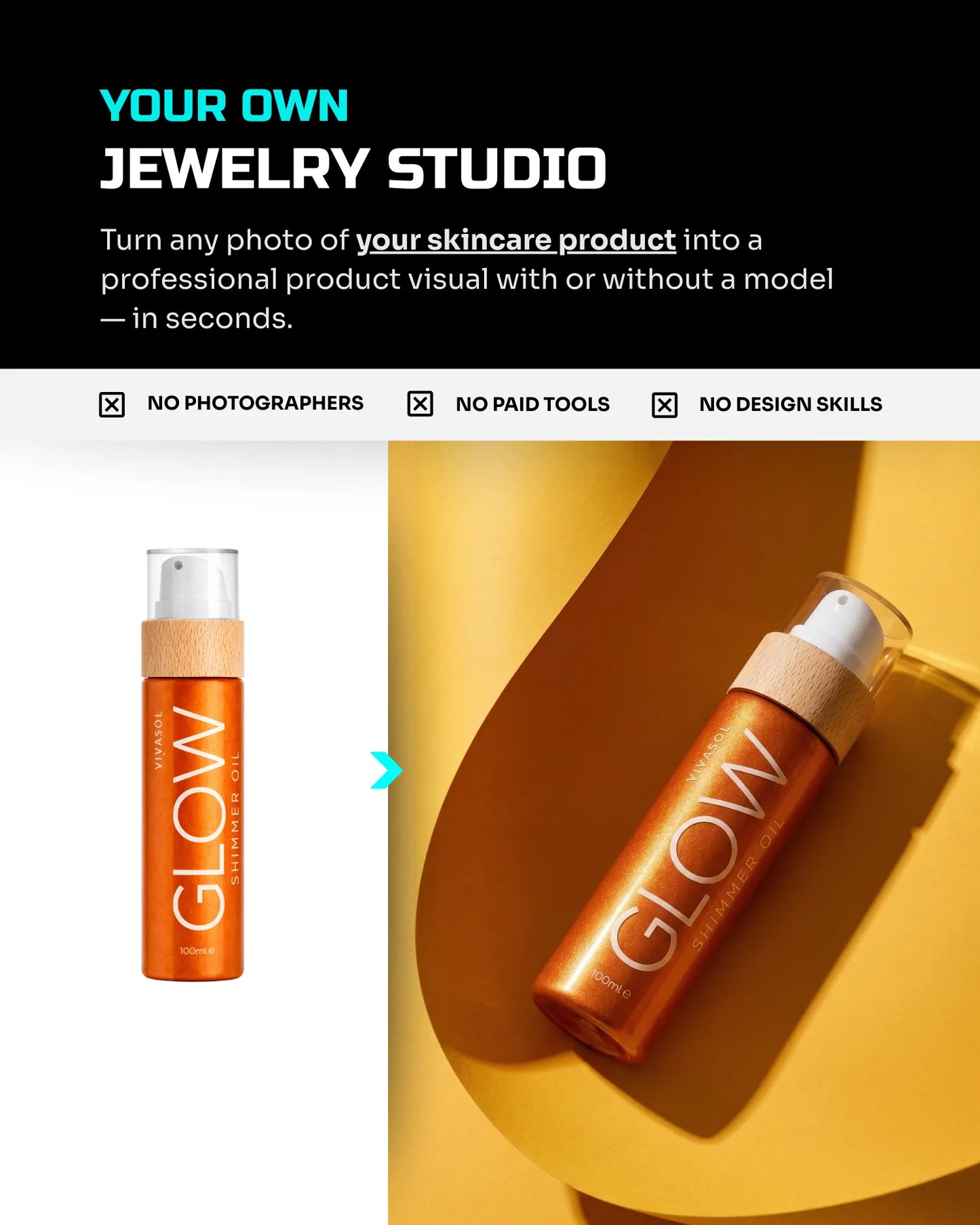 100 SunGlow SkinCare: Product & On-Model [Your Product] AI Prompt Bundle
