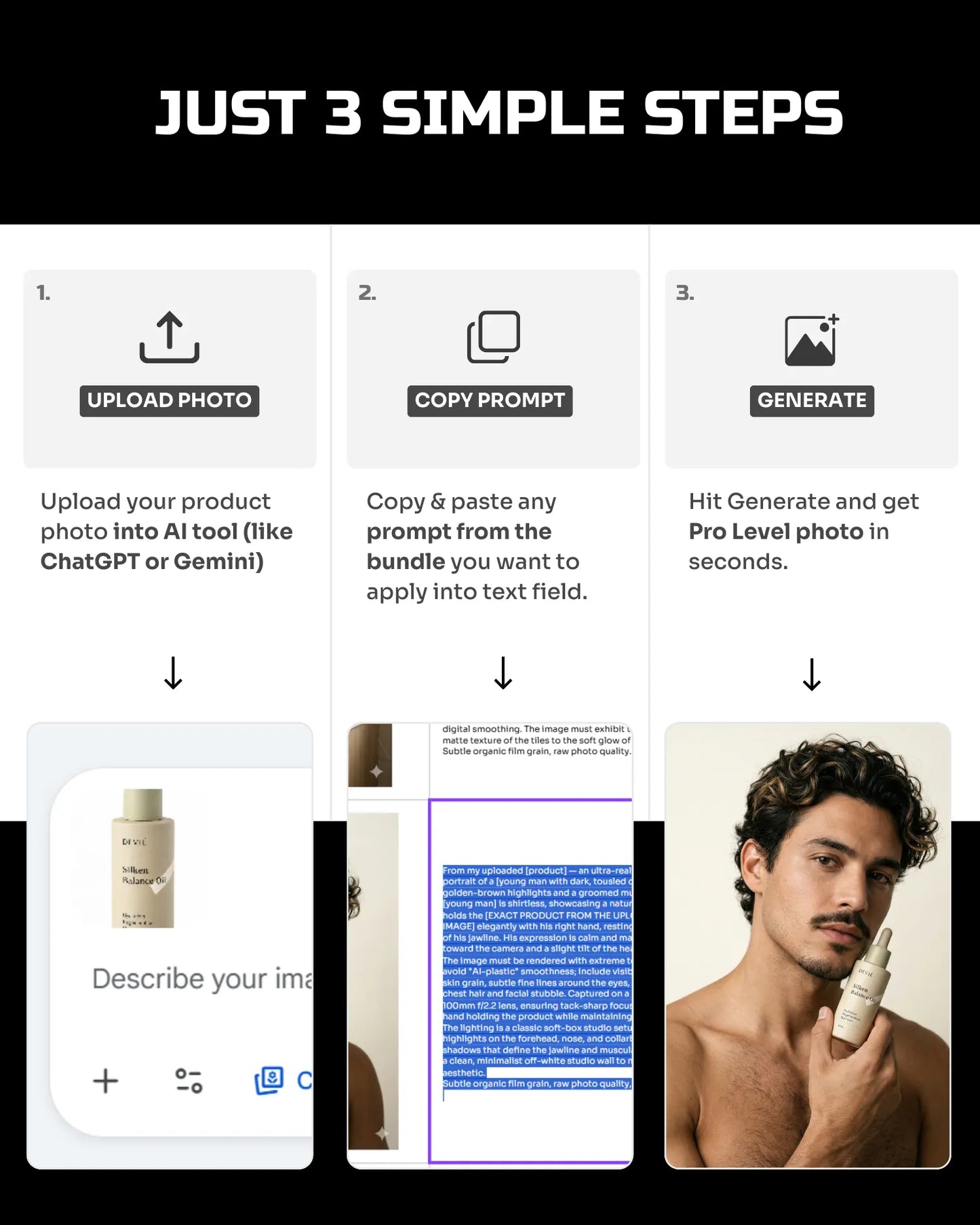 100 SunGlow SkinCare: Product & On-Model [Your Product] AI Prompt Bundle