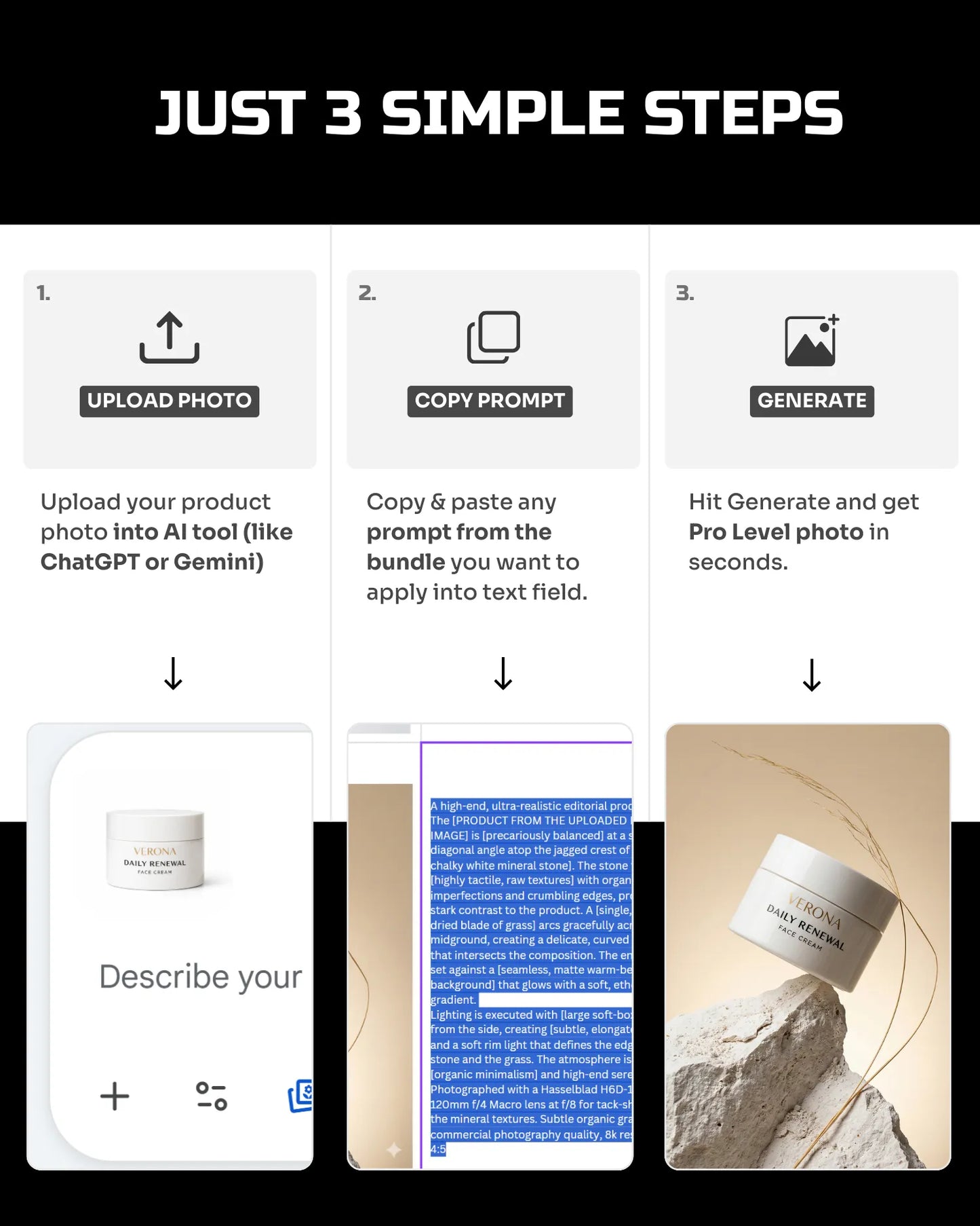 50 Aesthetic SkinCare: Product Shots [Your Product] AI Prompts