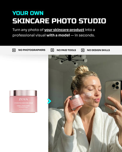 50 Everyday SkinCare: On-Model [Your Product] AI Prompts