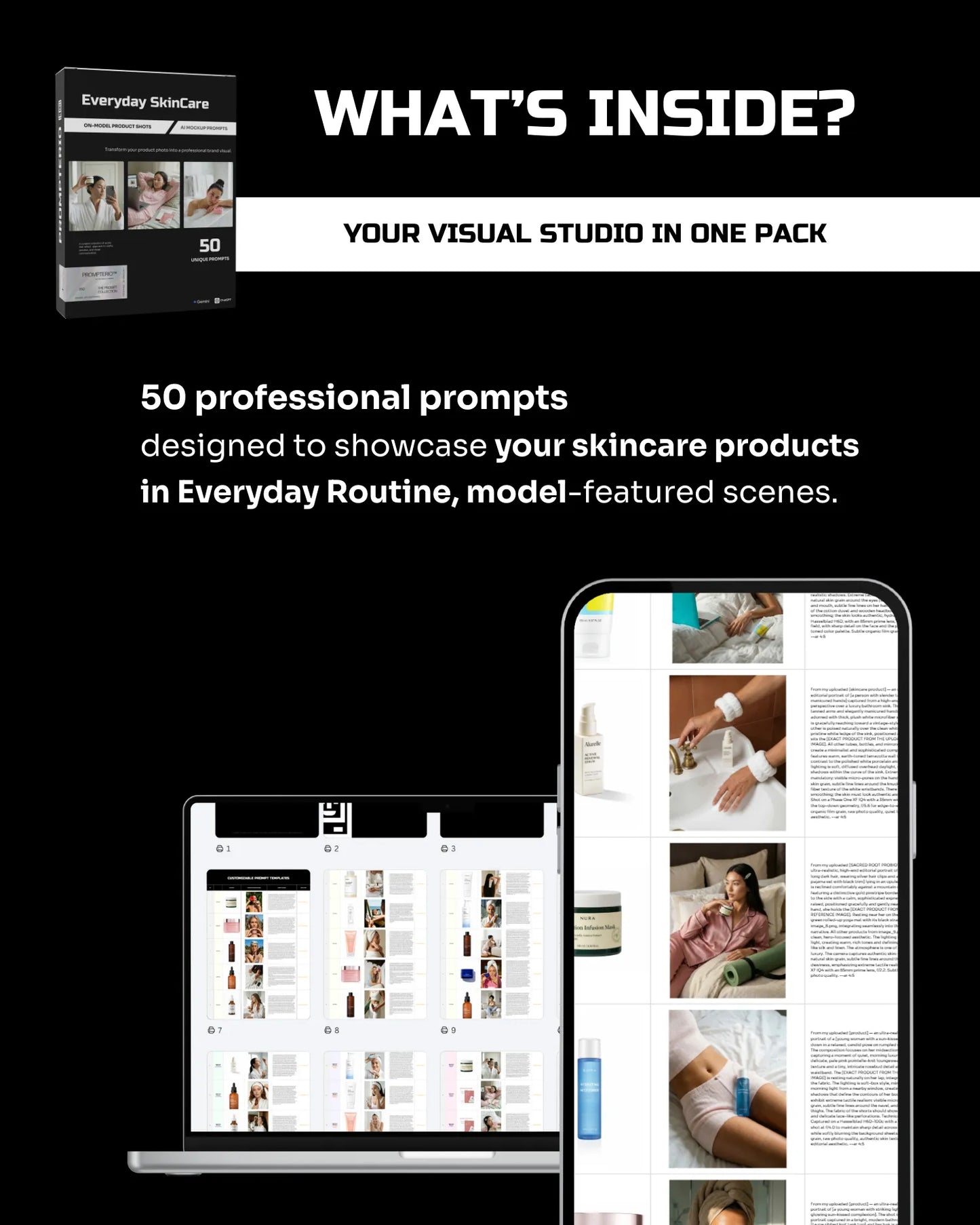 50 Everyday SkinCare: On-Model [Your Product] AI Prompts