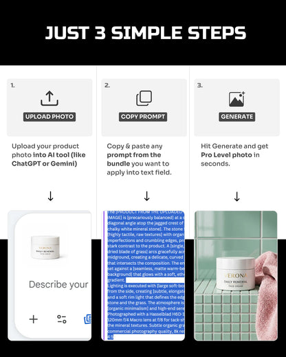 50 Everyday SkinCare: Product Shots [Your Product] AI Prompts