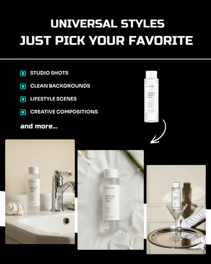 50 Everyday SkinCare: Product Shots [Your Product] AI Prompts