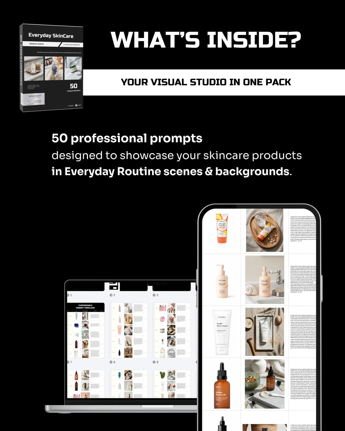 50 Everyday SkinCare: Product Shots [Your Product] AI Prompts