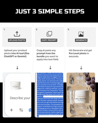 50 Fresh Hydration SkinCare: Product Shots [Your Product] AI Prompts