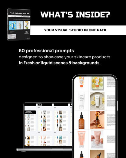 50 Fresh Hydration SkinCare: Product Shots [Your Product] AI Prompts