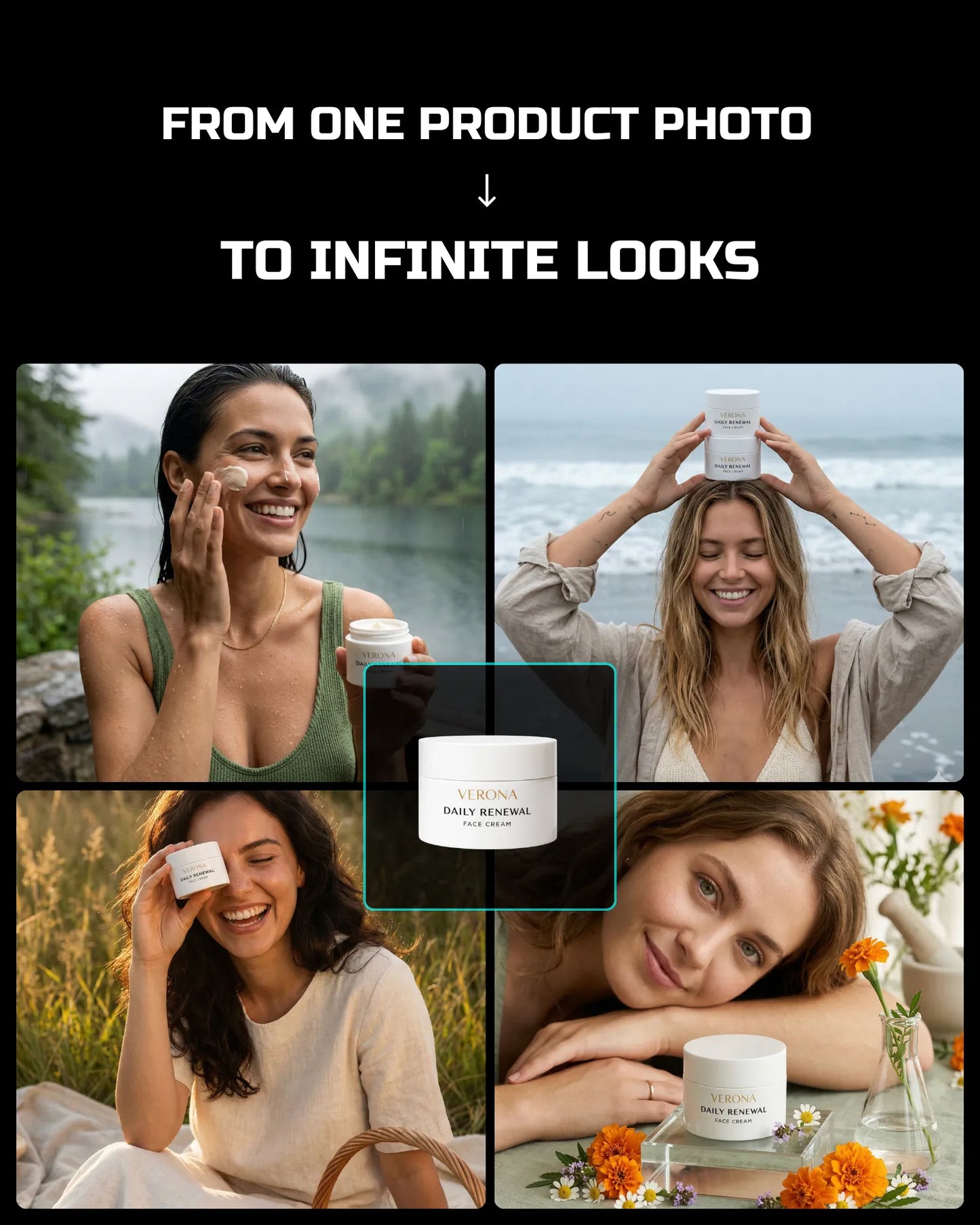 50 Natural & Organic SkinCare: On-Model [Your Product] AI Prompts