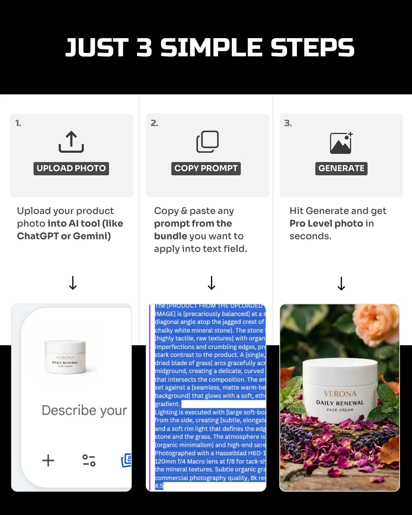 50 Natural & Organic SkinCare: Product Shots [Your Product] AI Prompts
