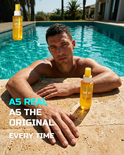 50 SunGlow SkinCare: On-Model [Your Product] AI Prompts