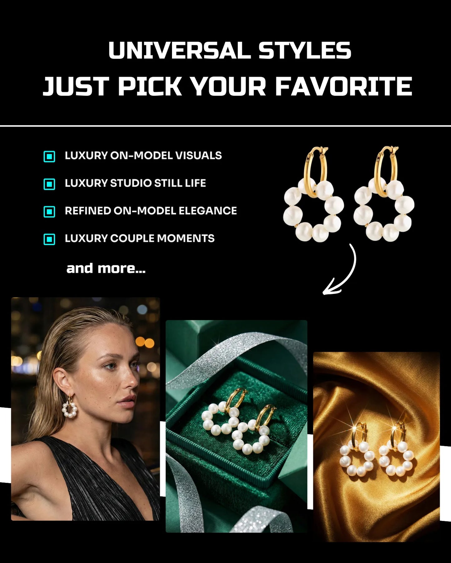 100 Luxury Jewelry: Studio & Model [Mockup] AI Prompt Bundle