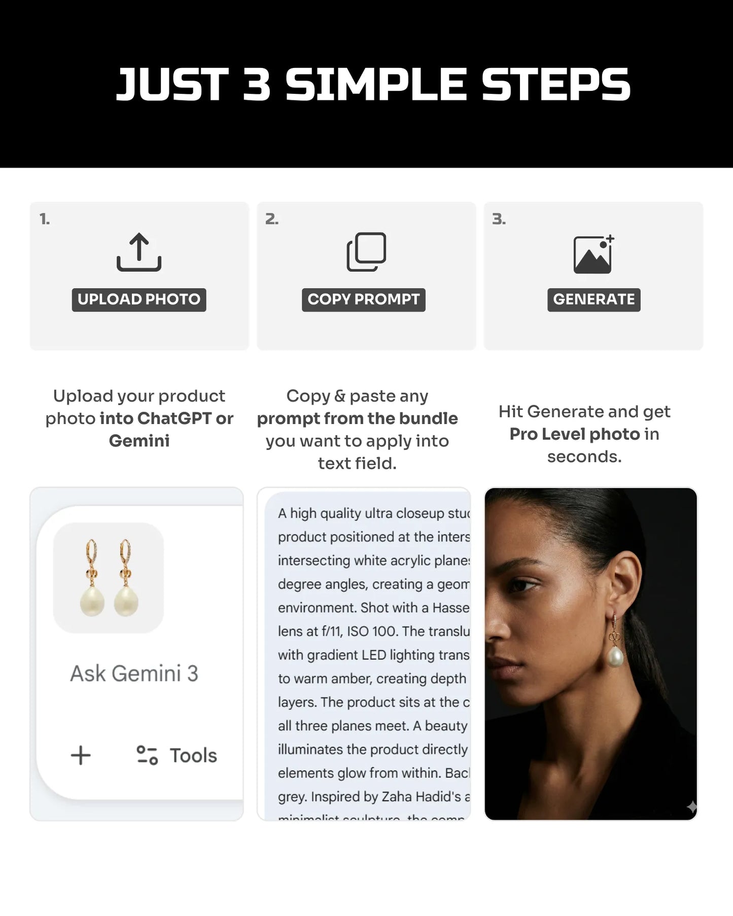 250 Jewelry: On-Model [Your Product] AI Prompt Bundle
