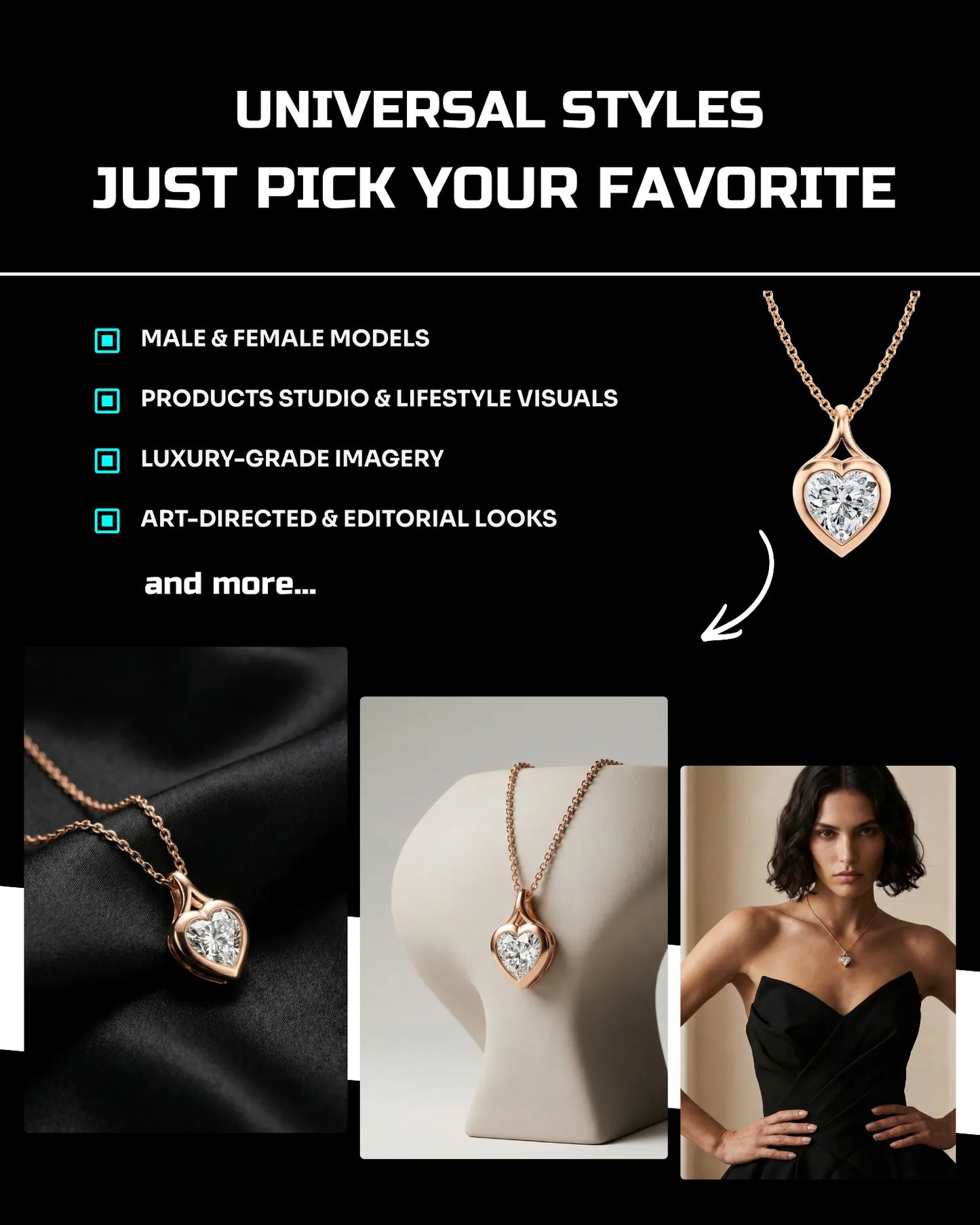500 Jewelry Essentials: Studio & On-Model [Mockup] AI Bundle