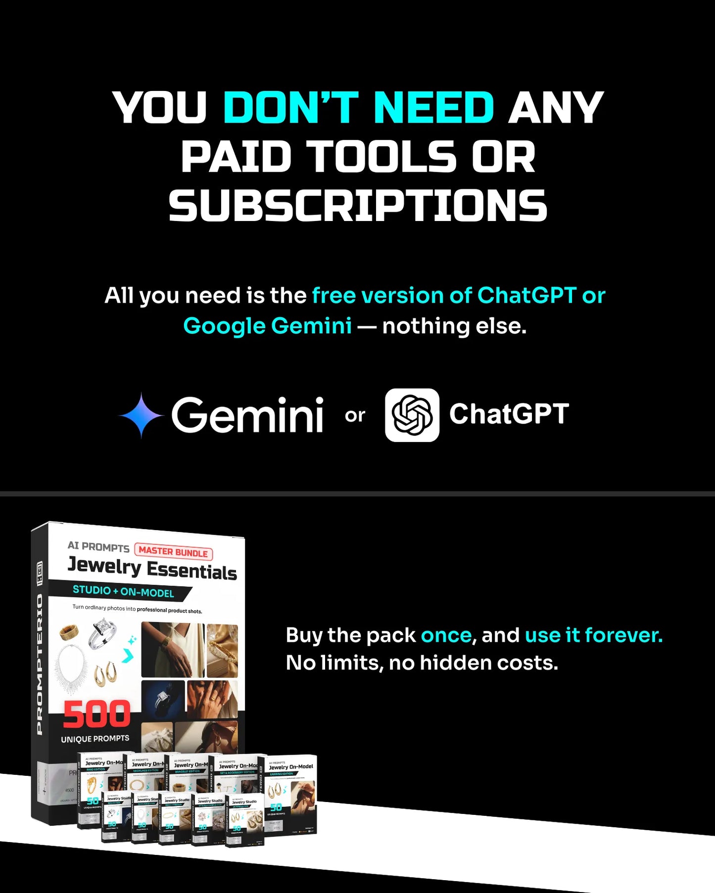 500 Jewelry Essentials: Studio & On-Model [Mockup] AI Bundle