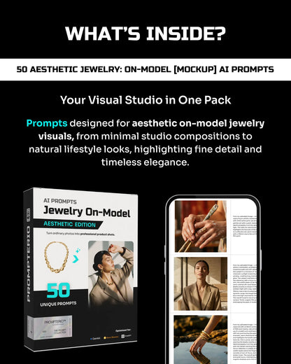 50 Aesthetic Jewelry: On-Model [Mockup] AI Prompts