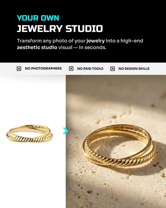 50 Aesthetic Jewelry: Studio [Mockup] AI Prompts