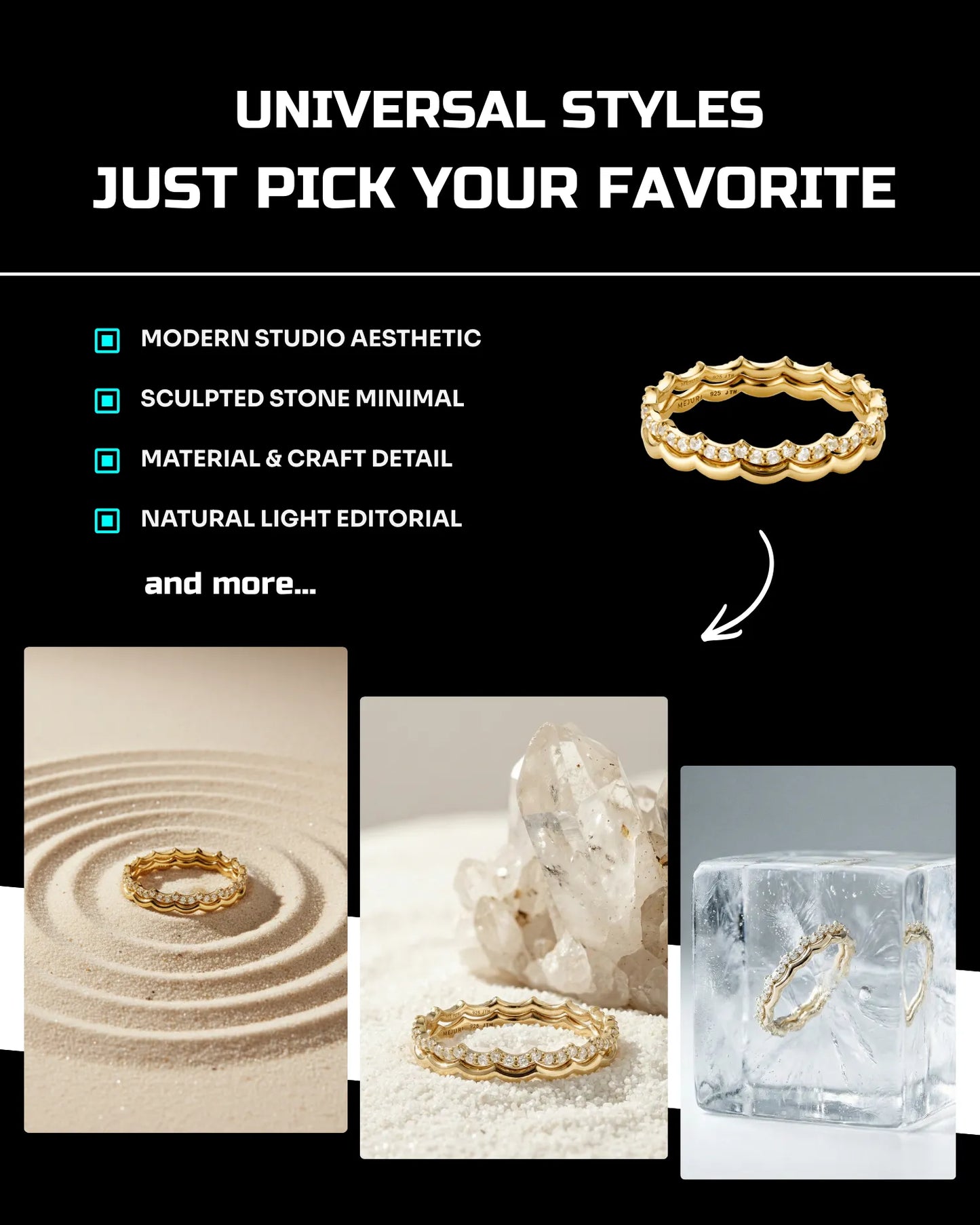 50 Aesthetic Jewelry: Studio [Your Product] AI Prompts