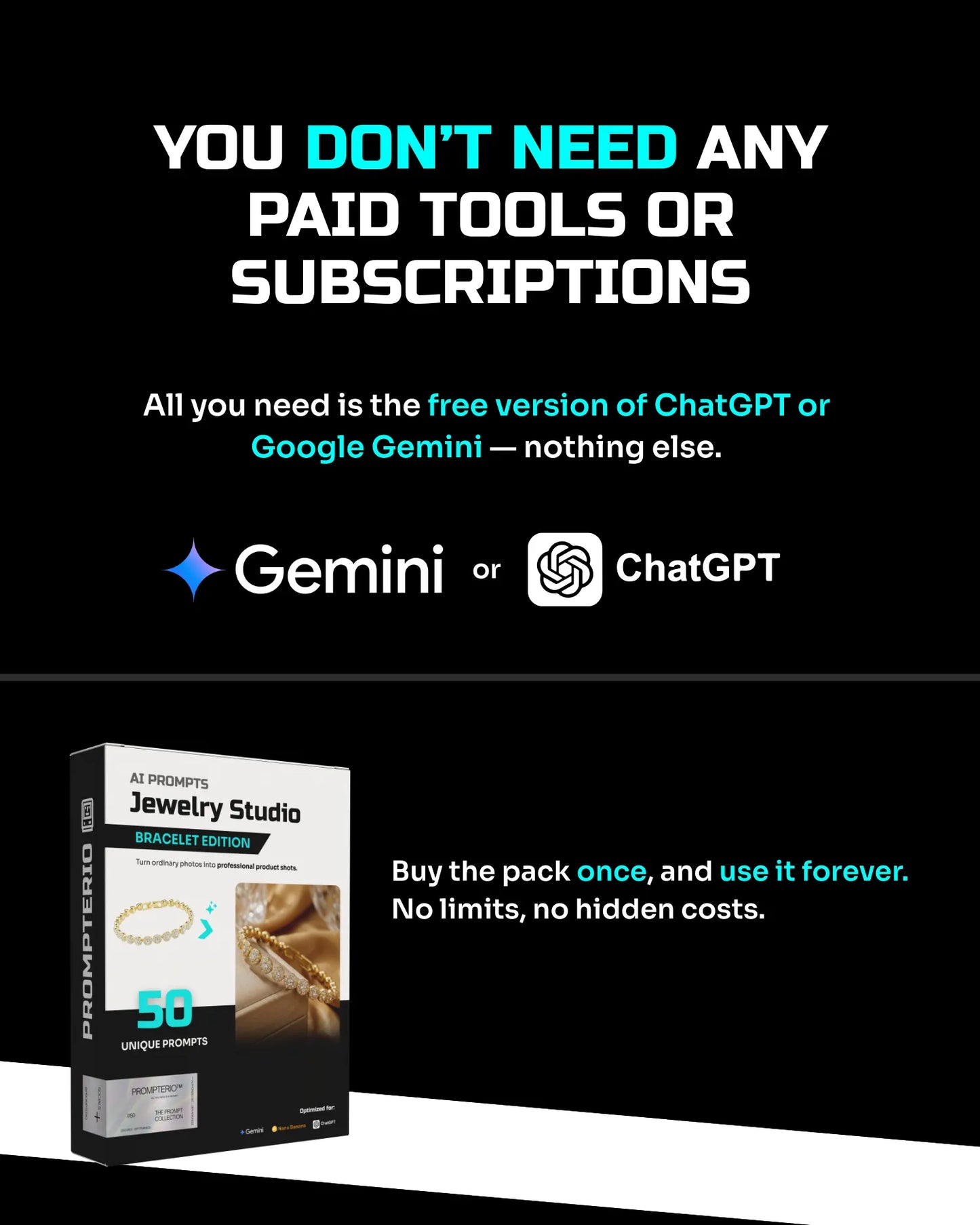 50 Bracelets: Studio [Mockup] AI Prompts