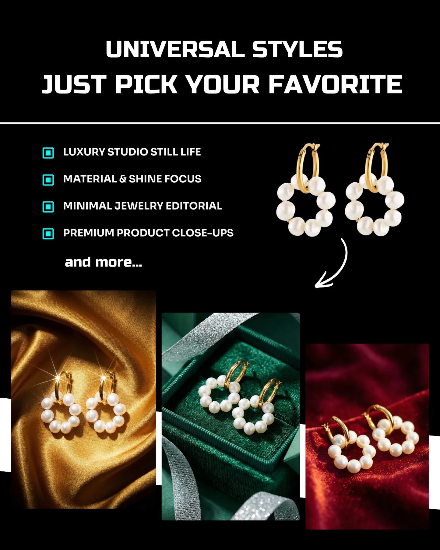 50 Luxury Jewelry: Studio [Mockup] AI Prompts