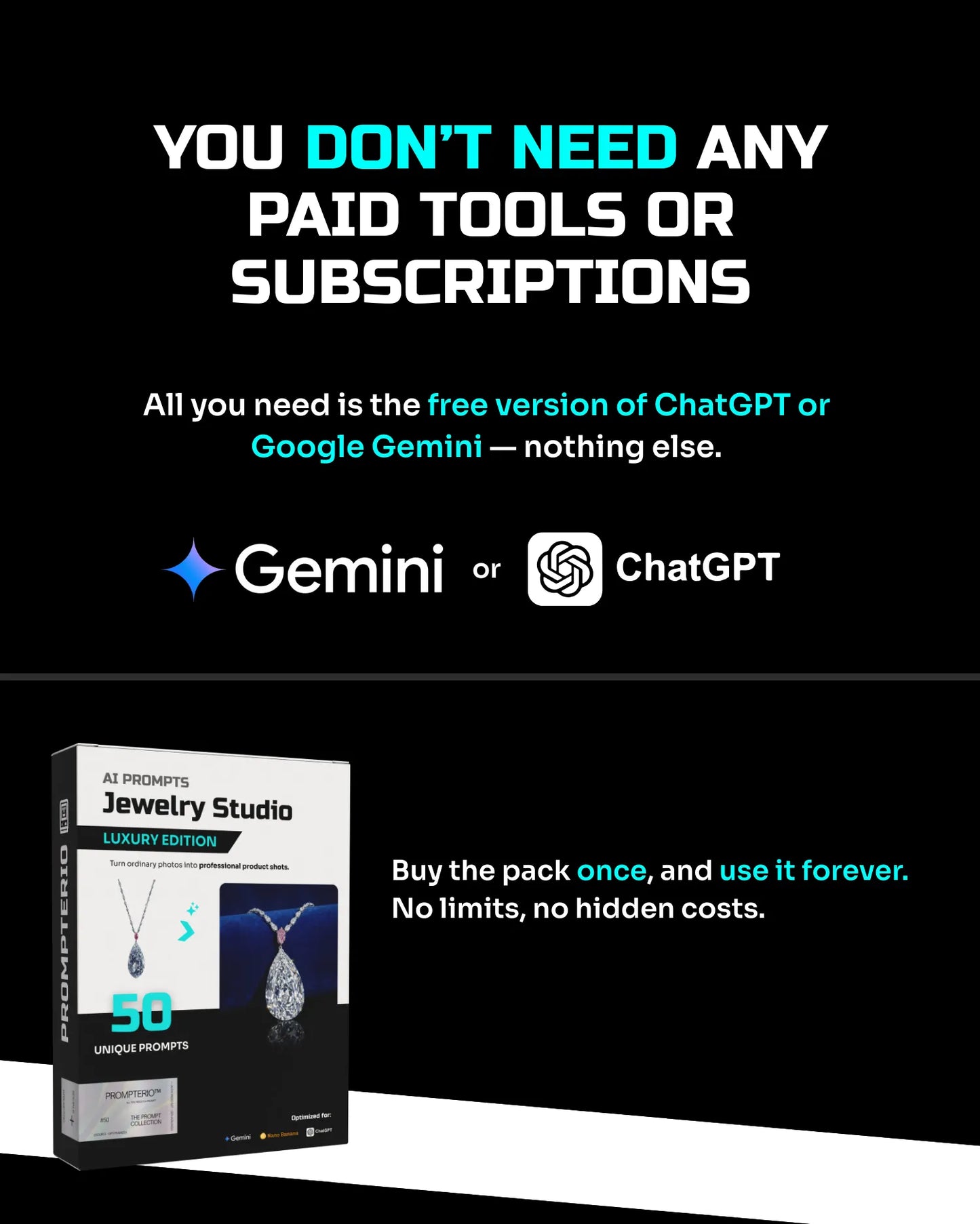 50 Luxury Jewelry: Studio [Mockup] AI Prompts