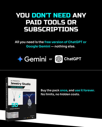 50 Luxury Jewelry: Studio [Mockup] AI Prompts