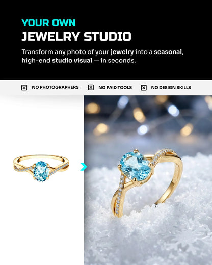 50 Seasonal Jewelry: Studio [Mockup] AI Prompts