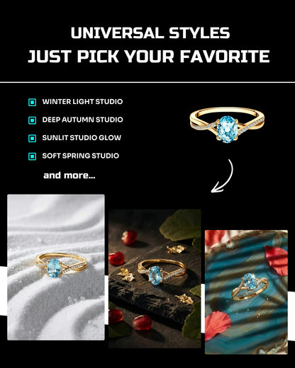 50 Seasonal Jewelry: Studio [Mockup] AI Prompts