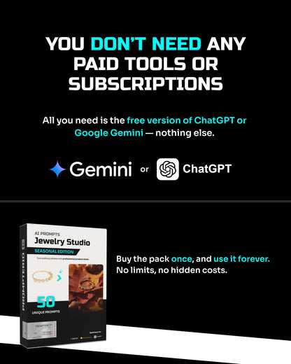 50 Seasonal Jewelry: Studio [Mockup] AI Prompts